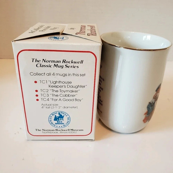 Vintage Set of 3 Norman Rockwell Porcelain Collectable Coffee Mugs. - Picture 9 of 16